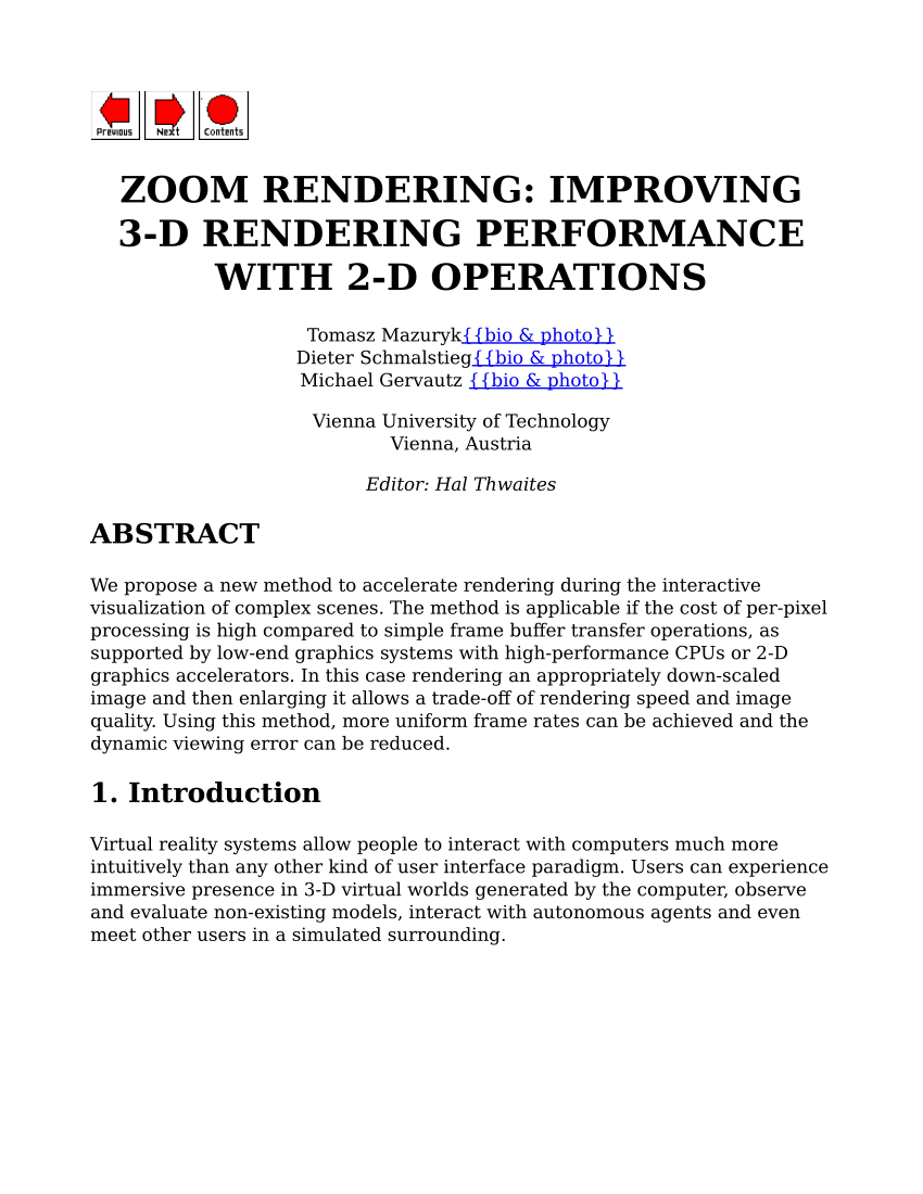 zoom video rendering method