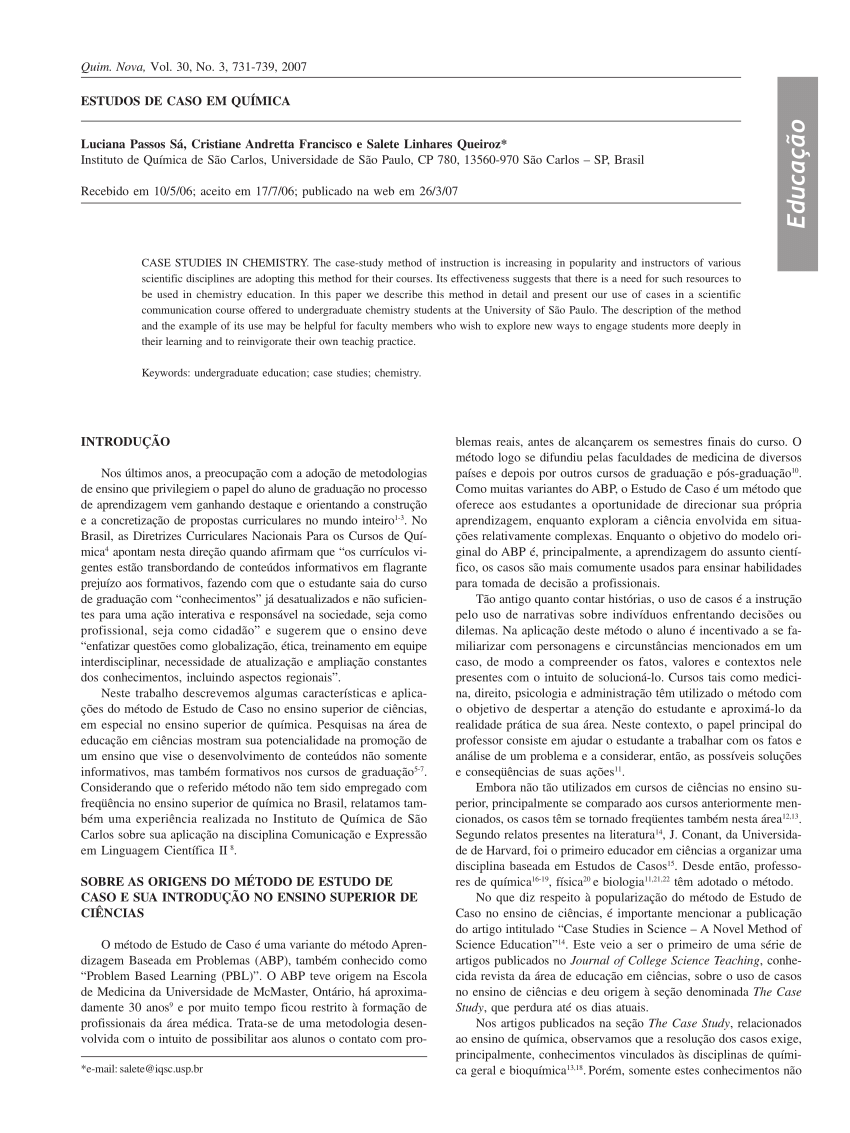 PDF) USO DE VÍDEO AULAS COMO METODOLOGIA ALTERNATIVA PARA O ENSINO DE  QUÍMICA: UM ESTUDO DE CASO