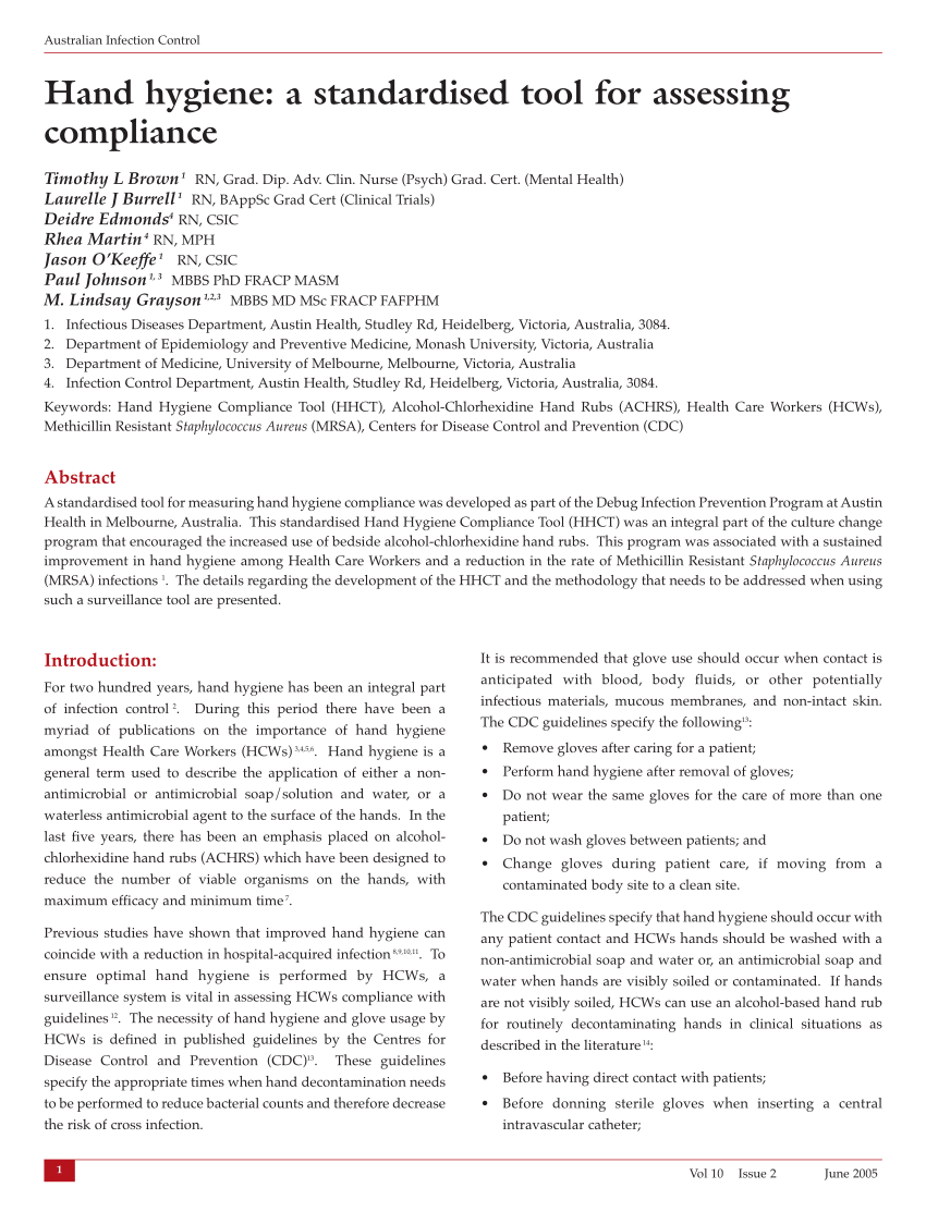 literature review on hand hygiene pdf