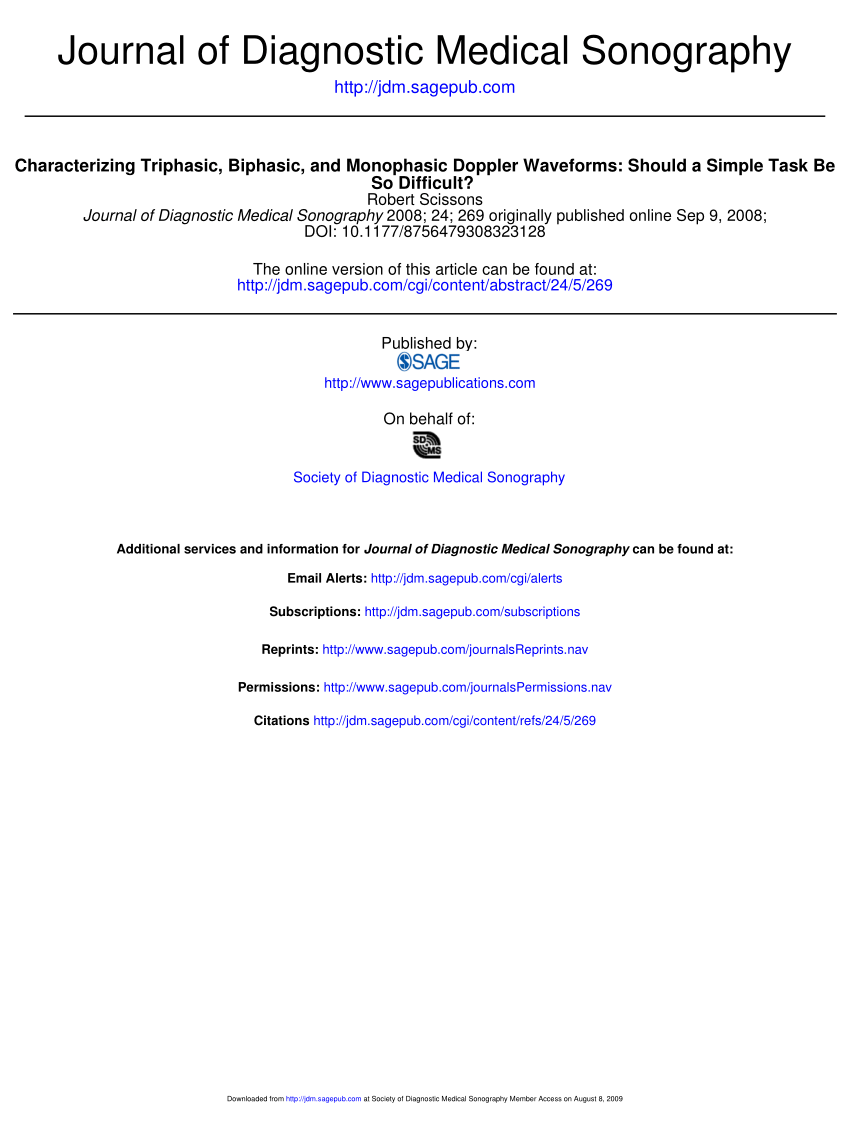 (PDF) Characterizing Triphasic, Biphasic, and Monophasic Doppler