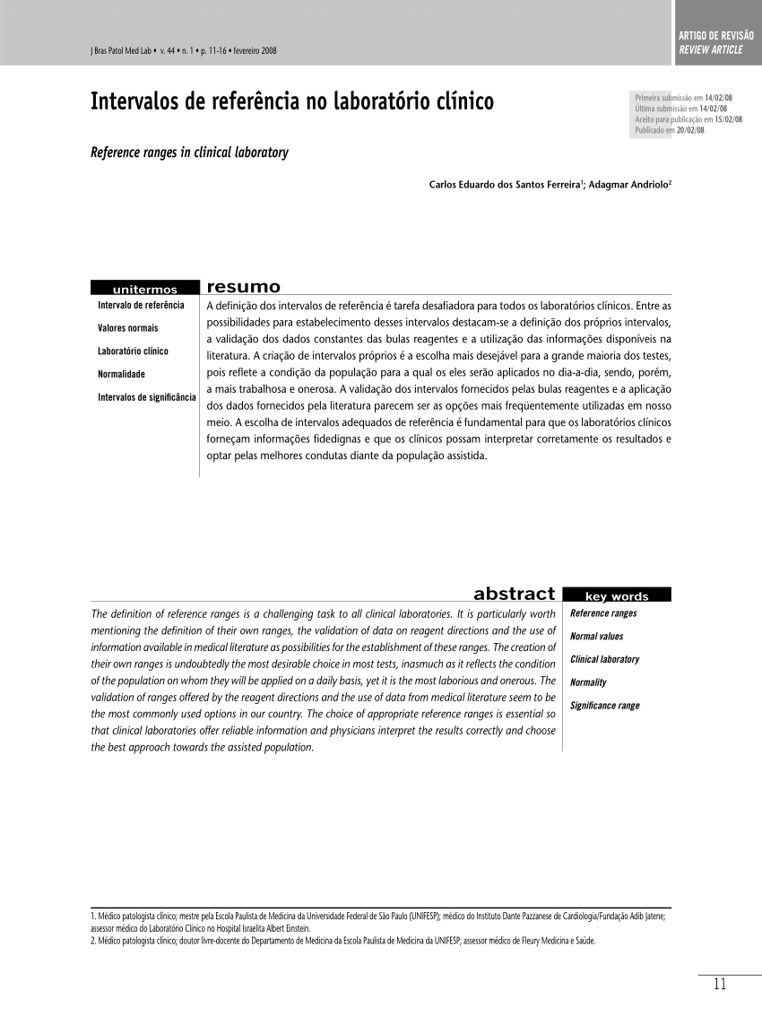 PDF Reference Ranges In Clinical Laboratory