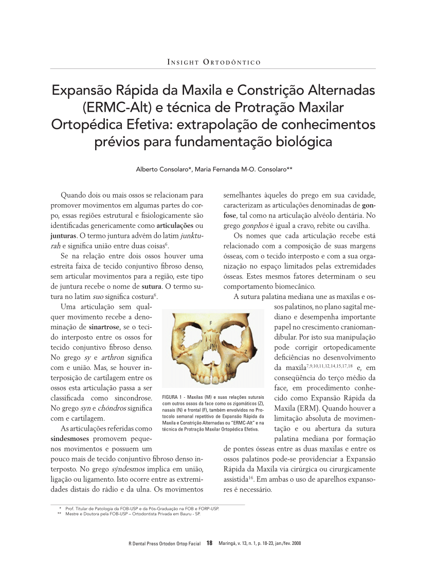PDF) Expansão Rápida da Maxila e Constrição Alternadas (ERMC-Alt