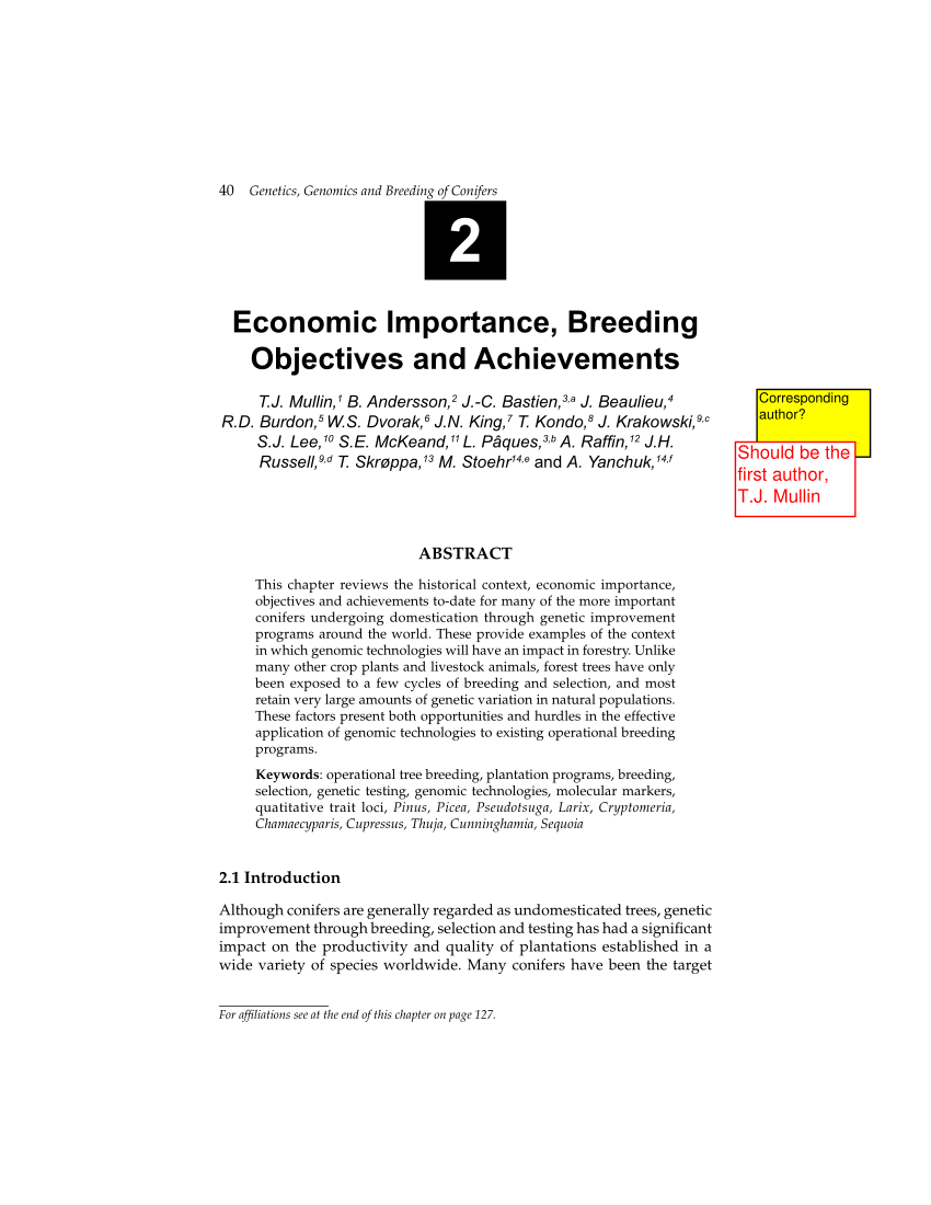 PDF) Economic Importance, Breeding Objectives and Achievements