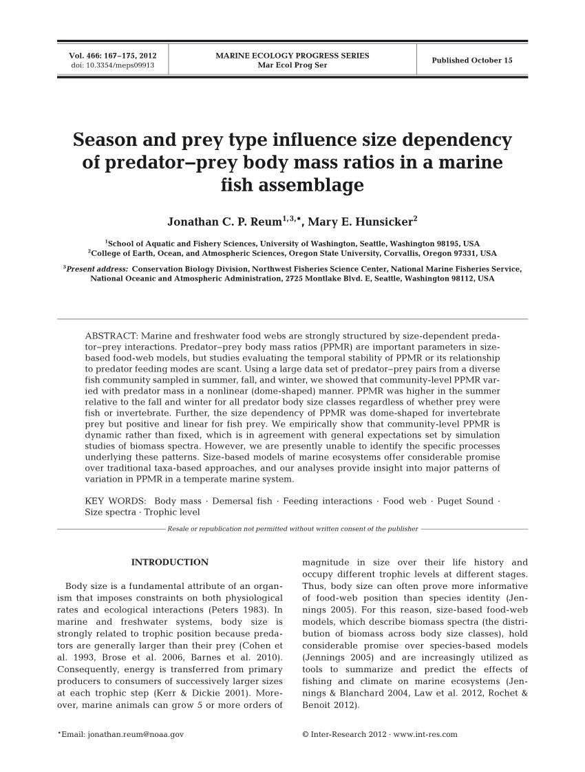 PDF) Size-dependent predation in piscivores: Interactions between
