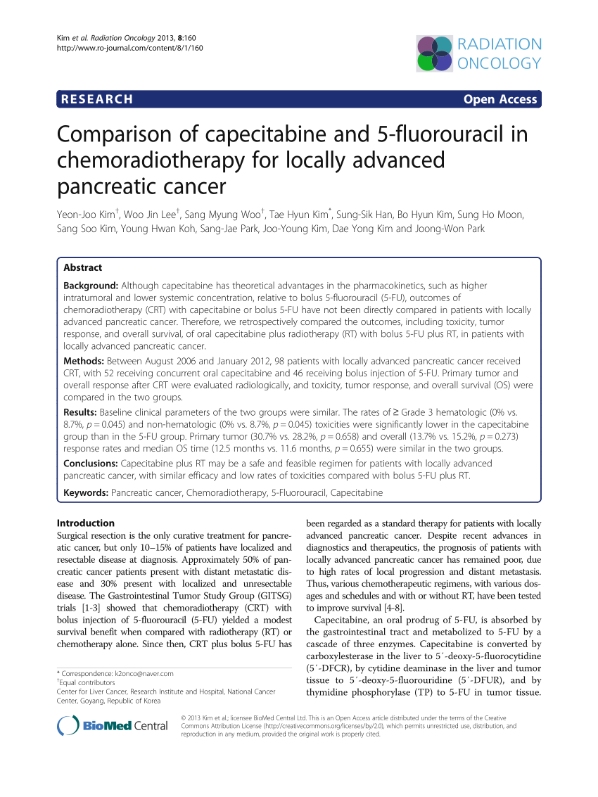 (PDF) Comparison of capecitabine and 5fluorouracil in