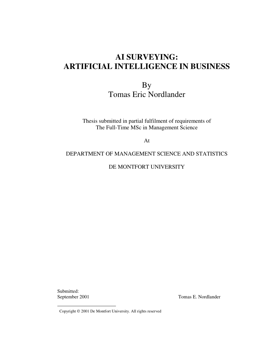 artificial intelligence phd thesis pdf