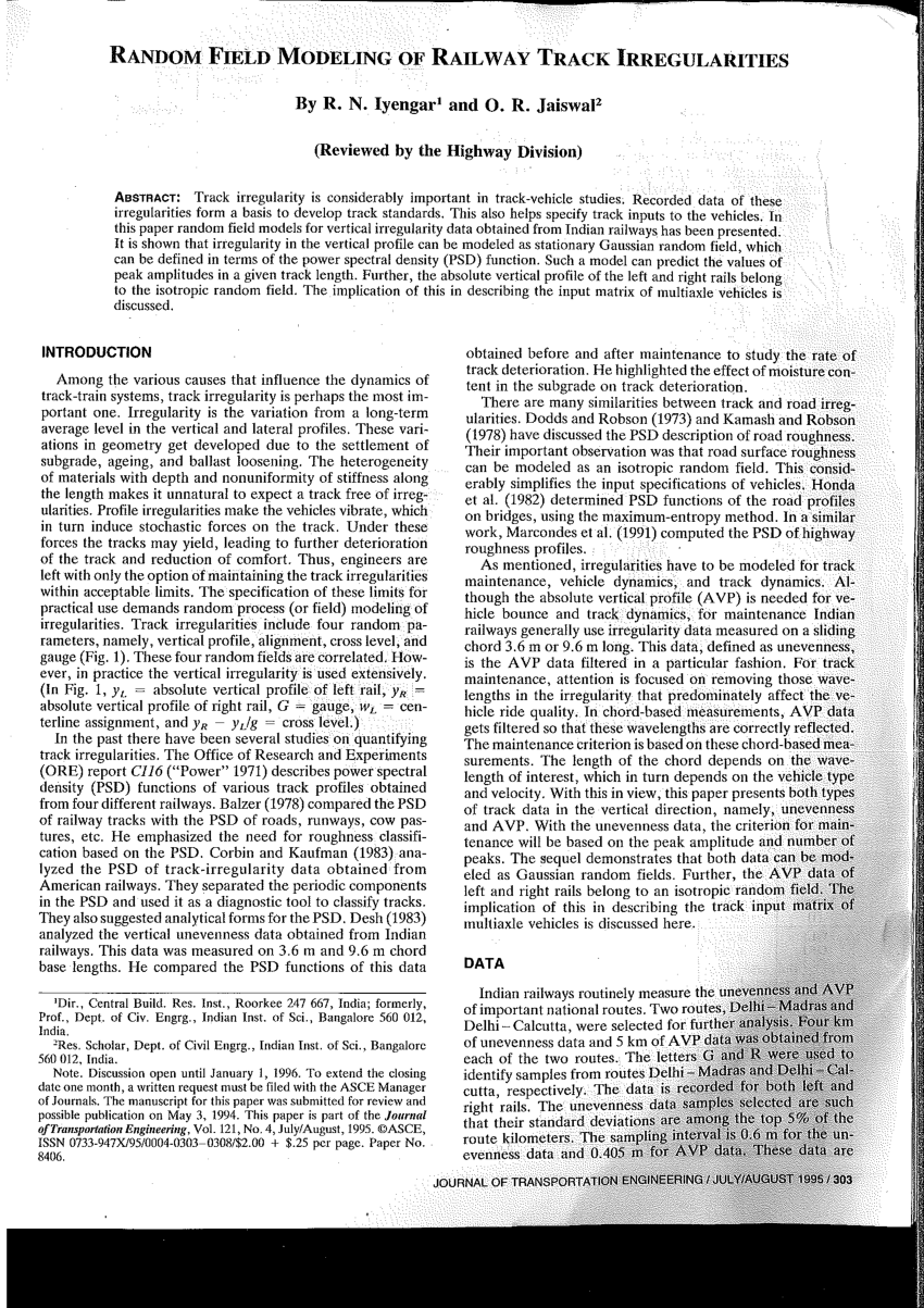 pdf-random-field-modeling-of-railway-track-irregularities