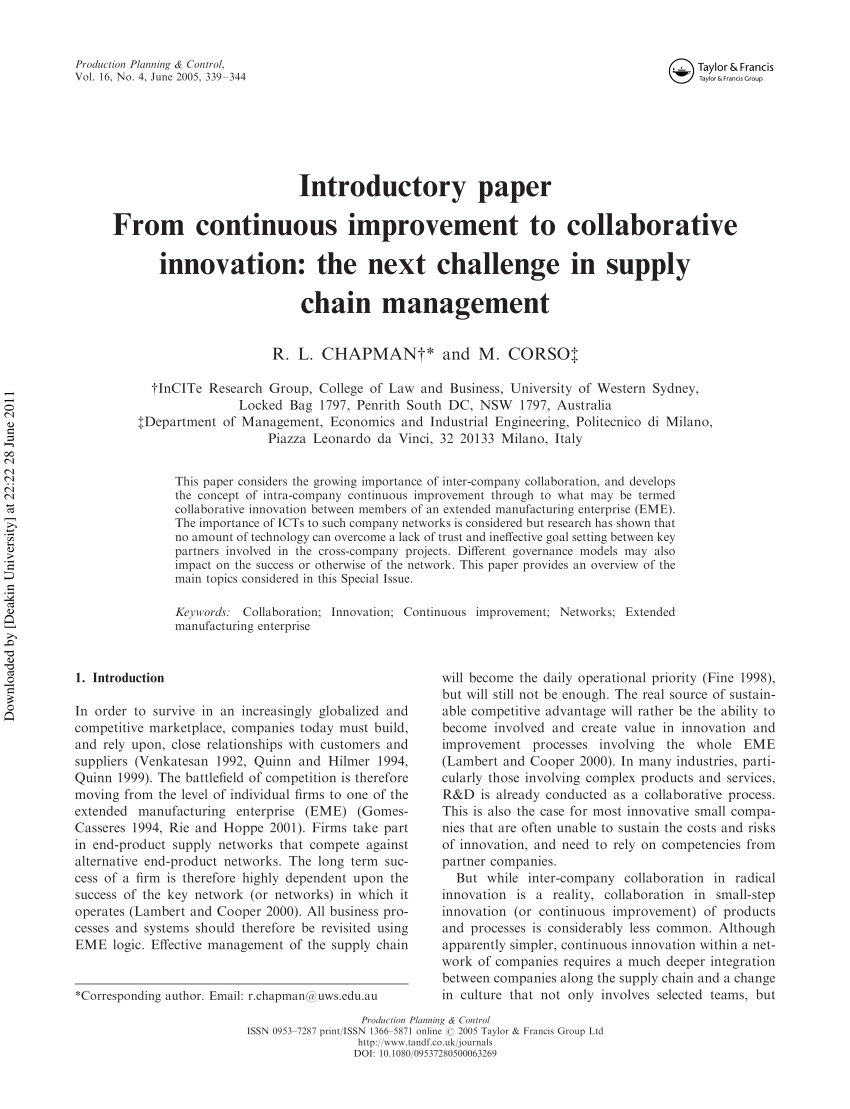 research paper supply chain management