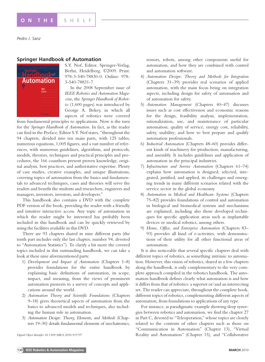 facultativo pozo Tiranía PDF) Springer Handbook of Automation [On the Shelf]