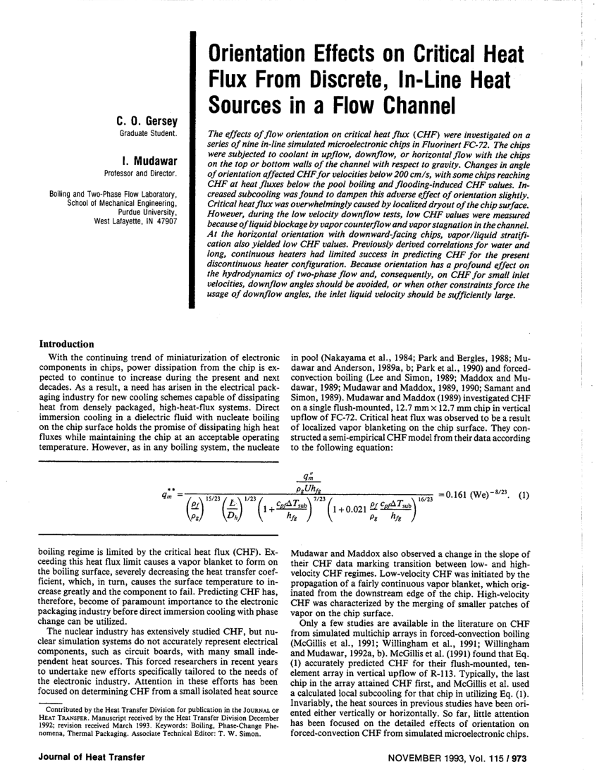 critical heat flux research papers