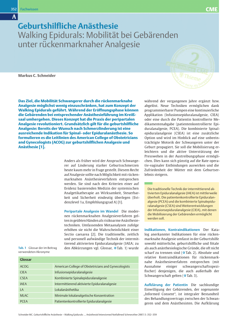 Pdf Walking Epidurals Mobilitat Bei Gebarenden Unter Ruckenmarknaher Analgesie