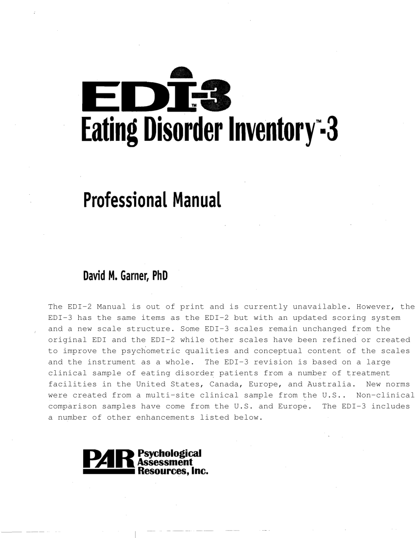 eating inventory manual