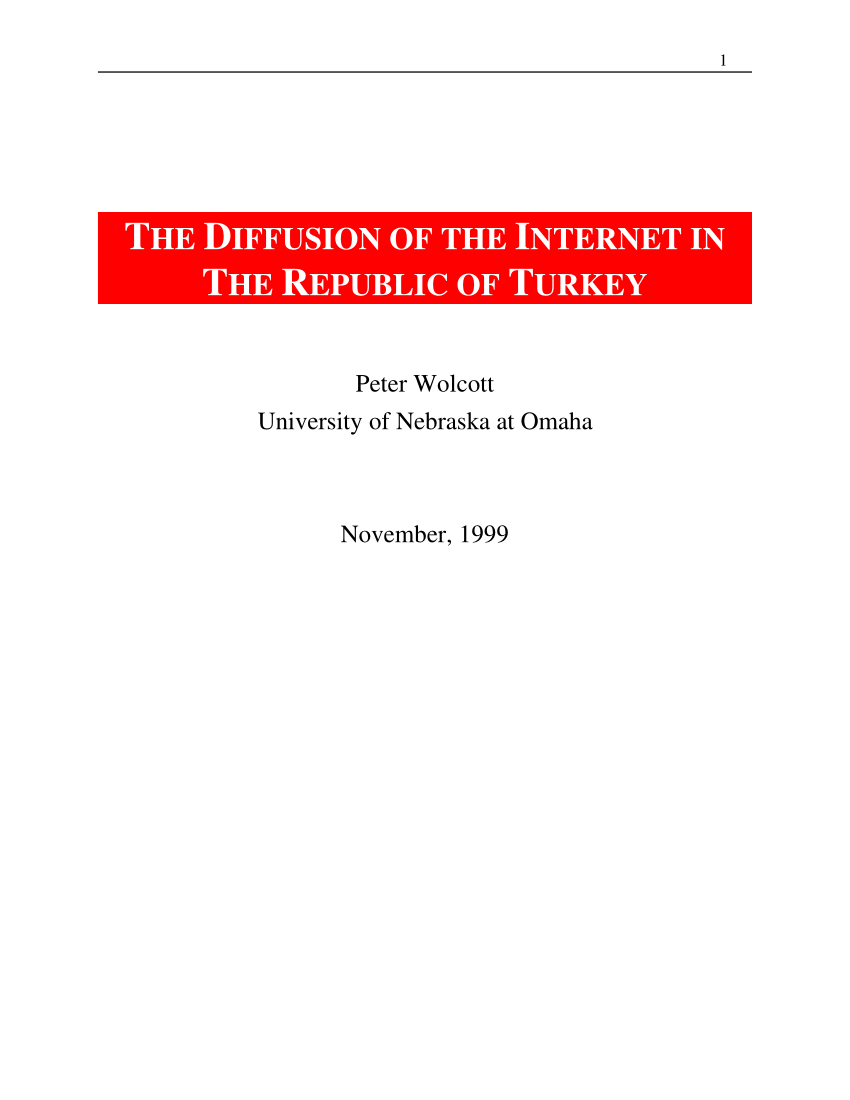 pdf the diffusion of the internet in the republic of turkey
