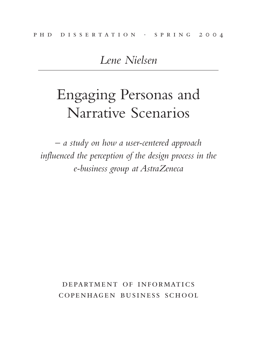 PDF) Engaging Personas and Narrative Scenarios