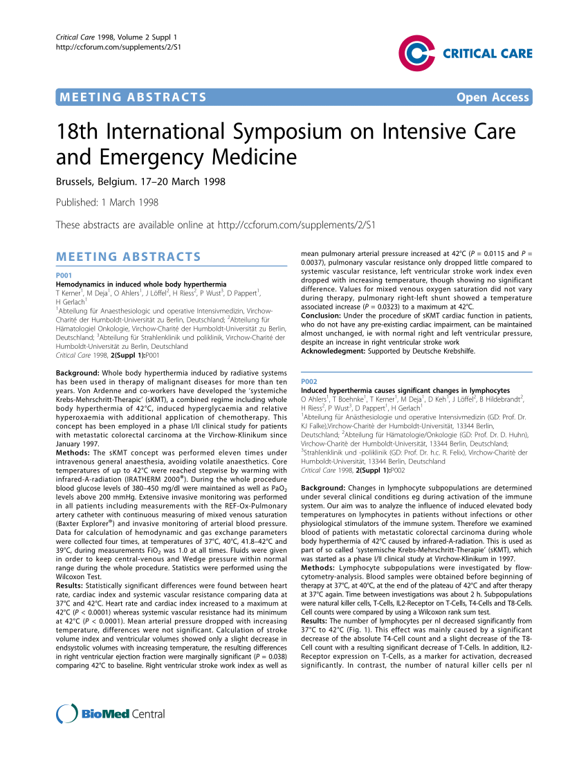 Pdf Induced Hyperthermia Causes Significant Changes In - 