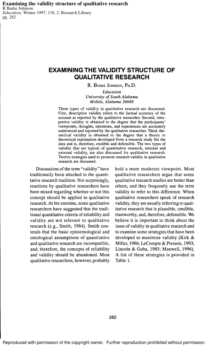 how to structure a qualitative research paper