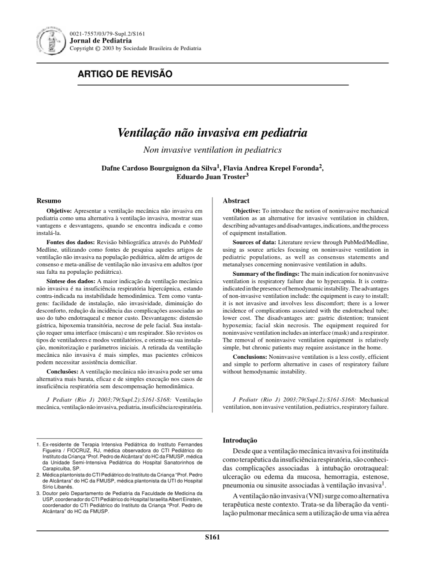 PDF) NAVA: Utilização de um novo modo de ventilação pulmonar mecânica  empediatria