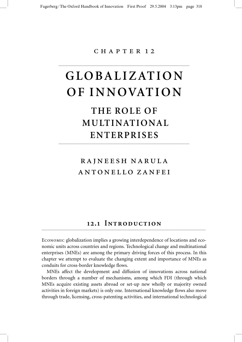 impacts of globalization on innovation
