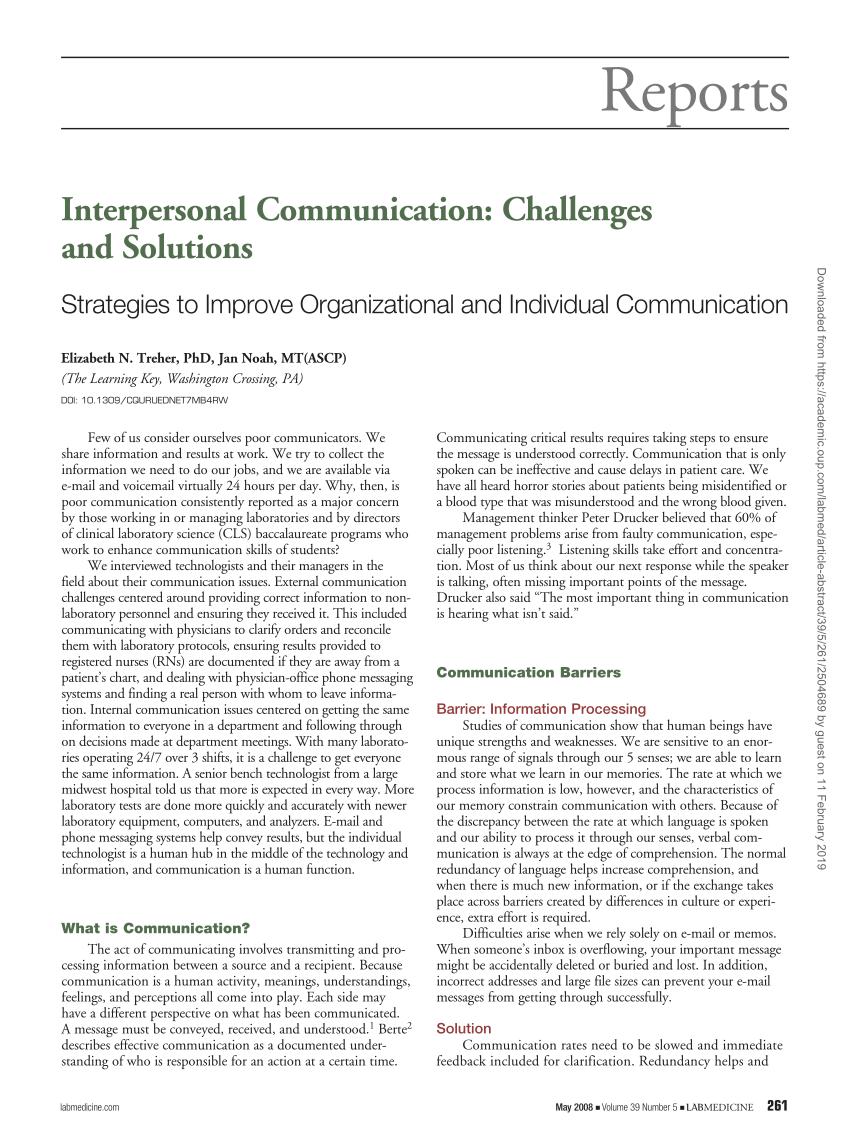 research paper on interpersonal communication