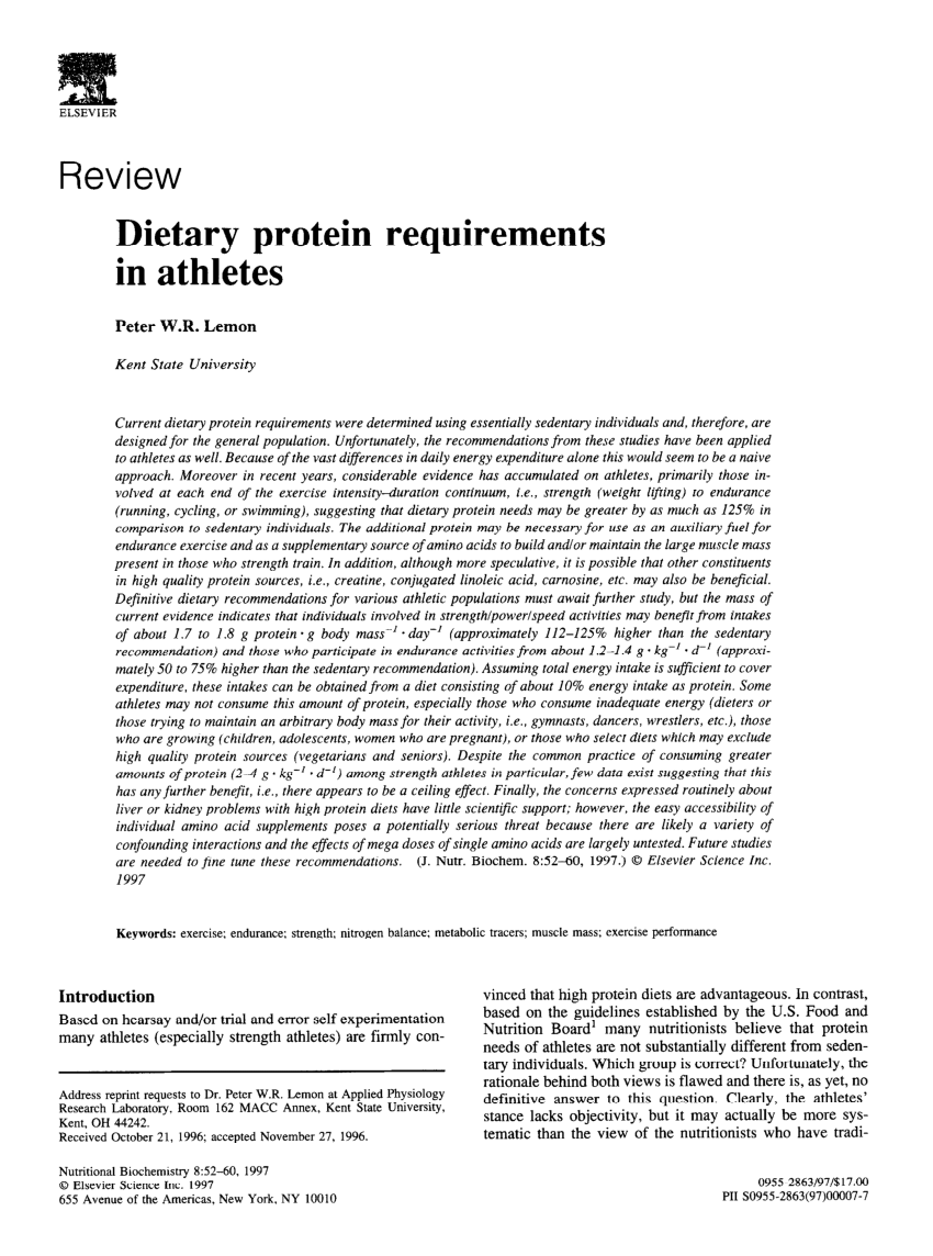 research on protein requirements