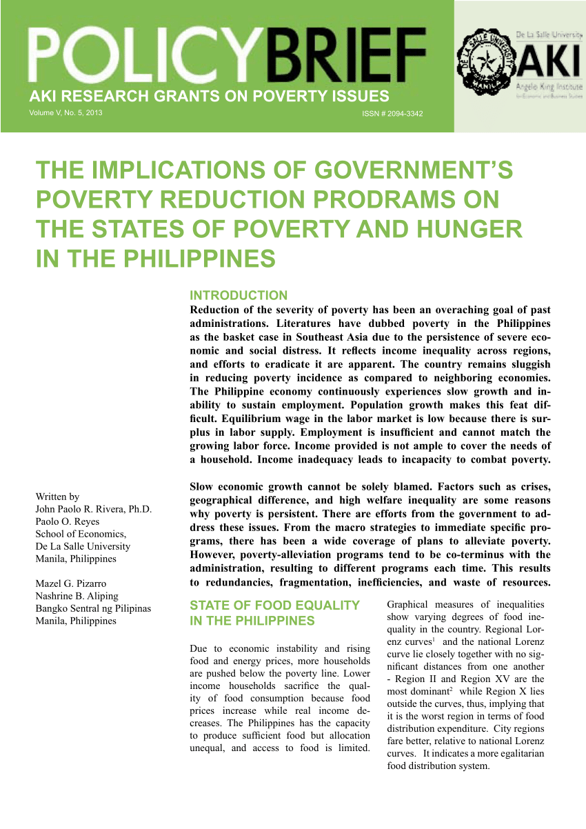 short research proposal about poverty in the philippines