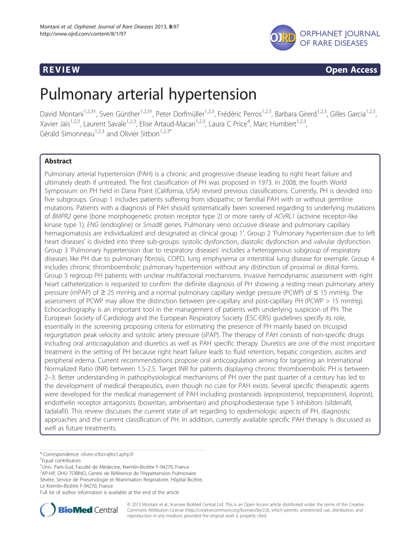 literature review pulmonary hypertension