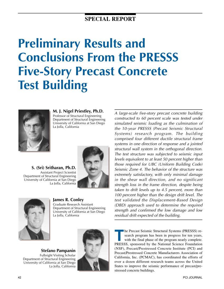 PDF) Preliminary Results and Conclusions from the PRESSS Five ...