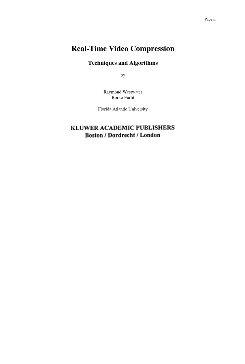 PDF) Real-time video compression