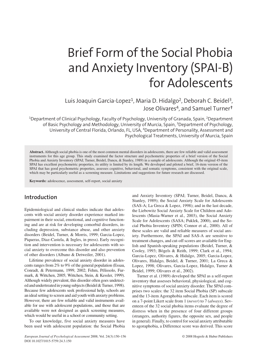 Social Phobia And Anxiety Inventory