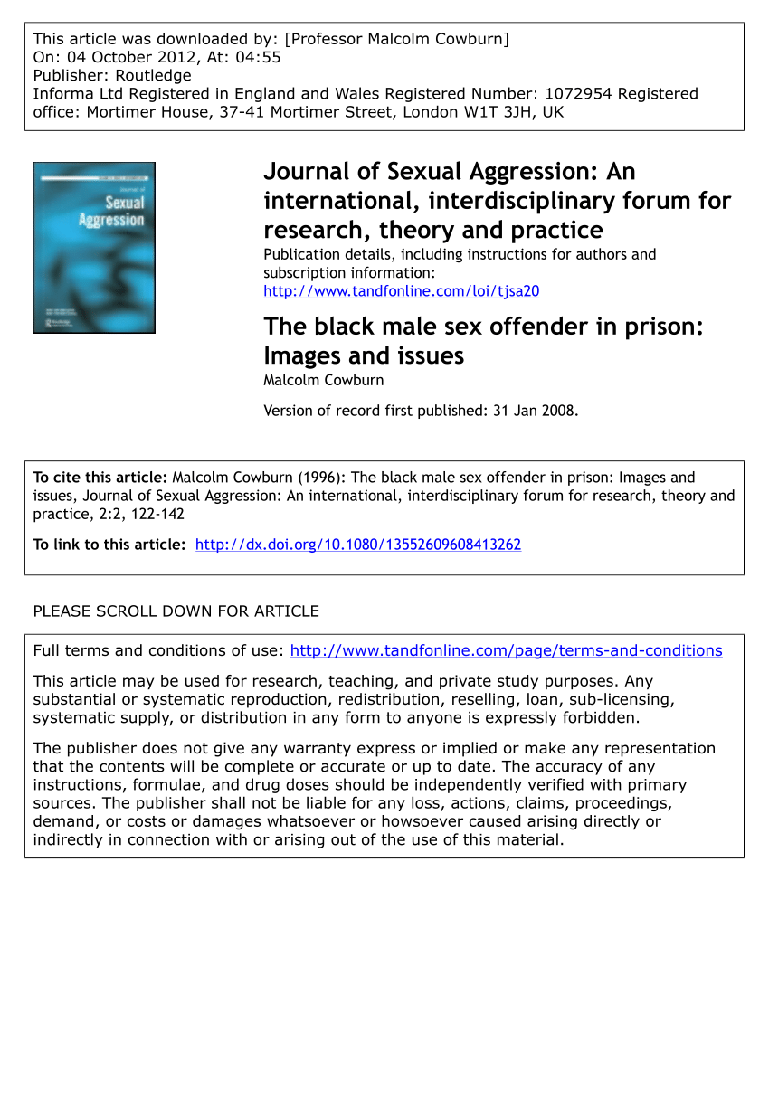 PDF) The black male sex offender in prison: Images and issues