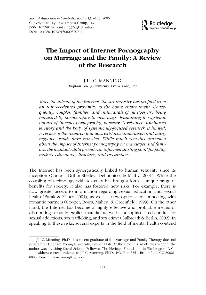 PDF) The Impact of Internet Pornography on Marriage and the Family A Review of the Research pic