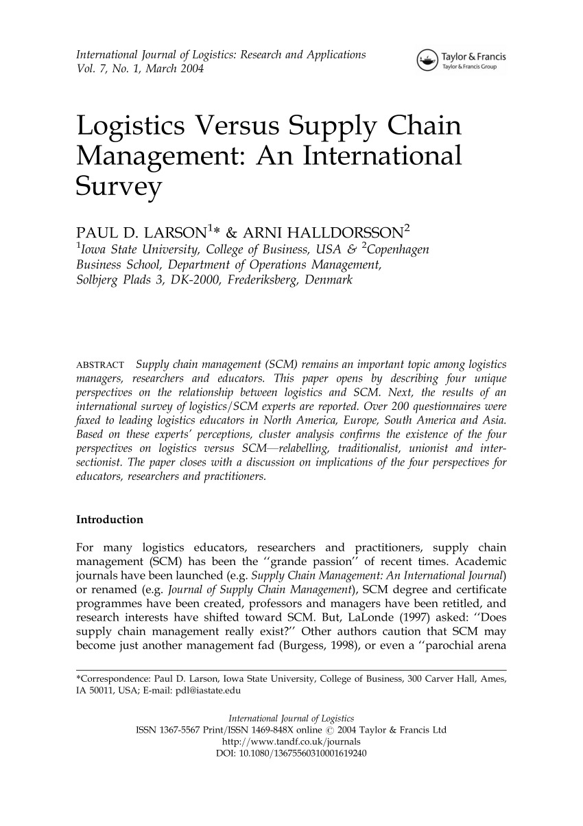 research paper on supply chain management