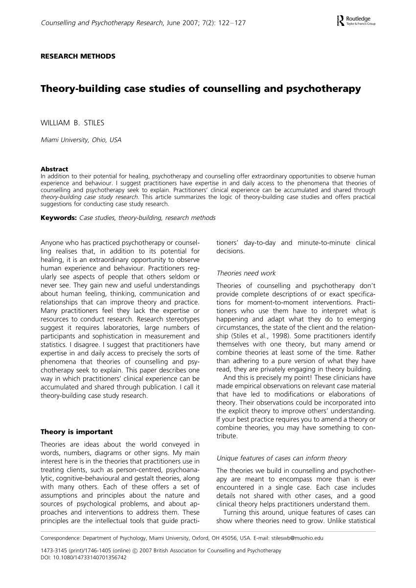 counselling case studies examples