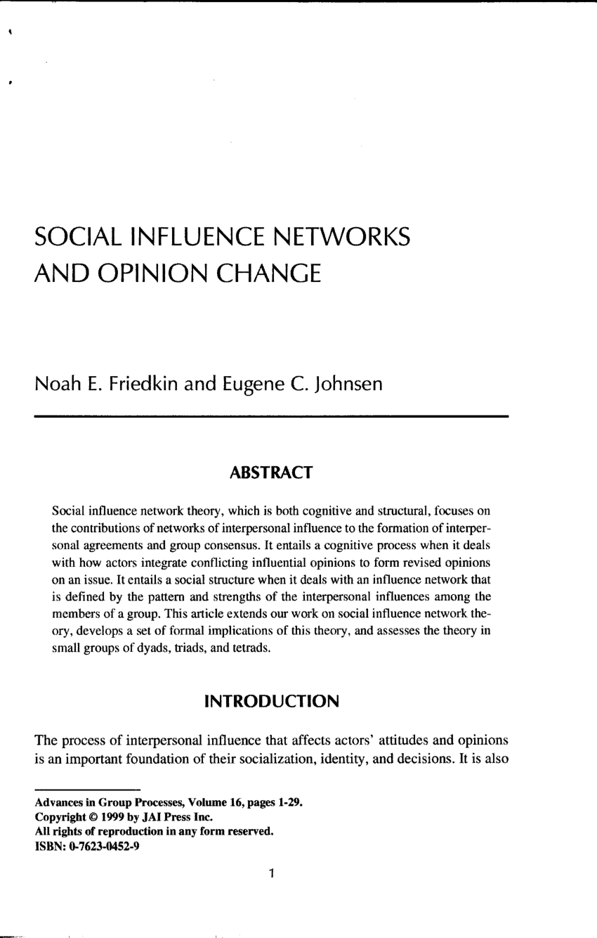 research paper social influence