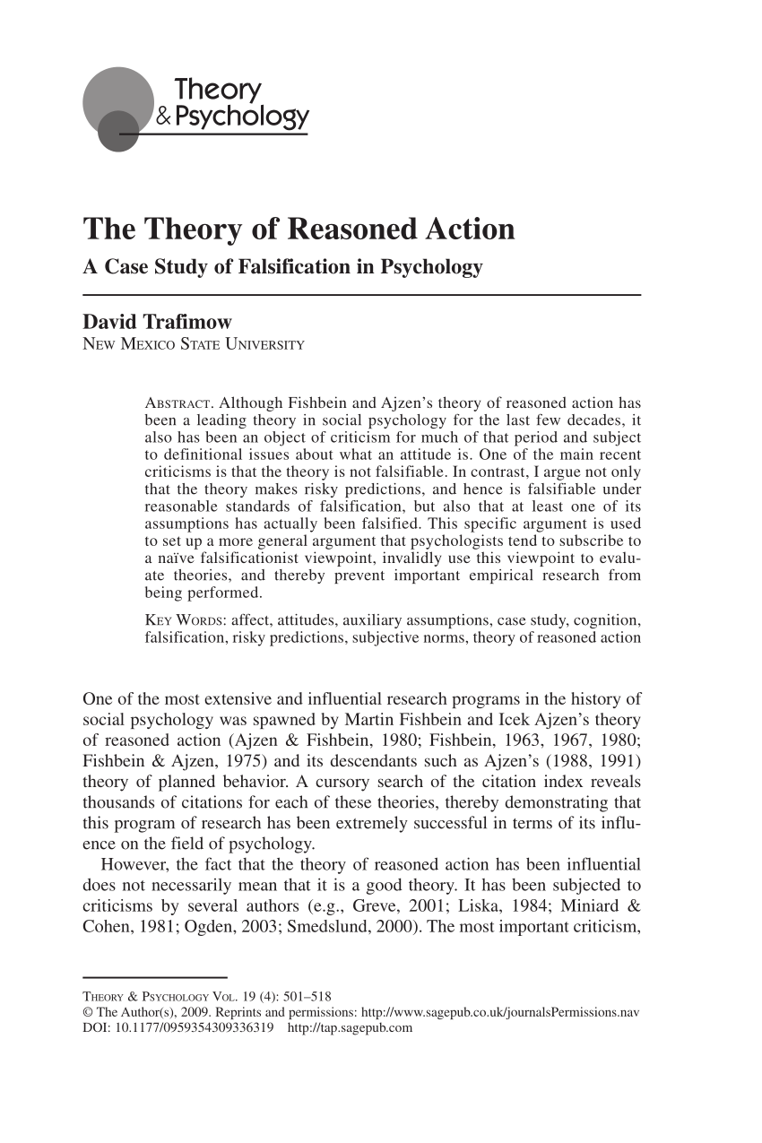 theory of reasoned action research paper