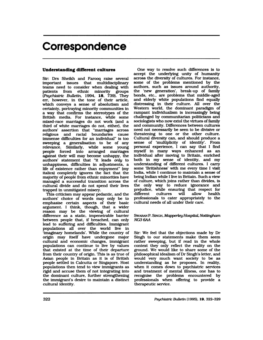 (PDF) Understanding different cultures