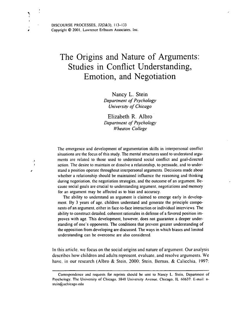 Pdf The Origins And Nature Of Arguments Studies In - 