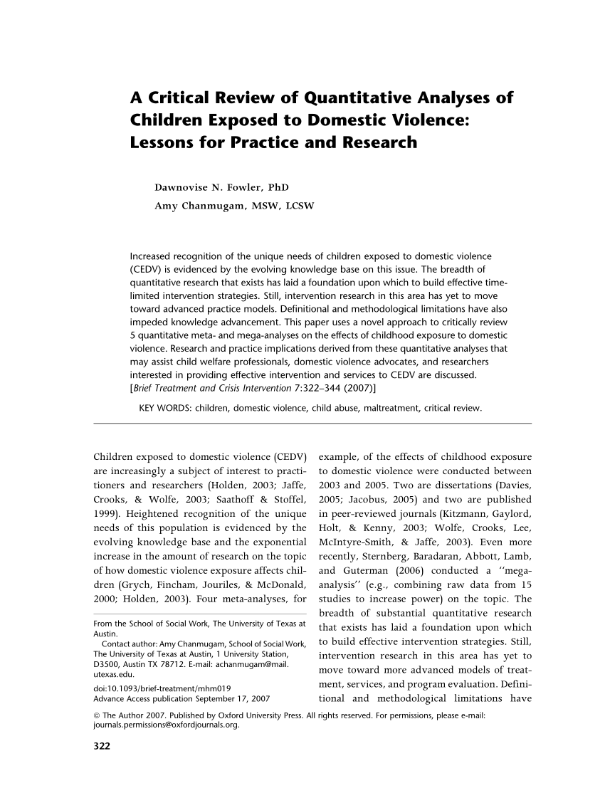 domestic violence and children dissertation