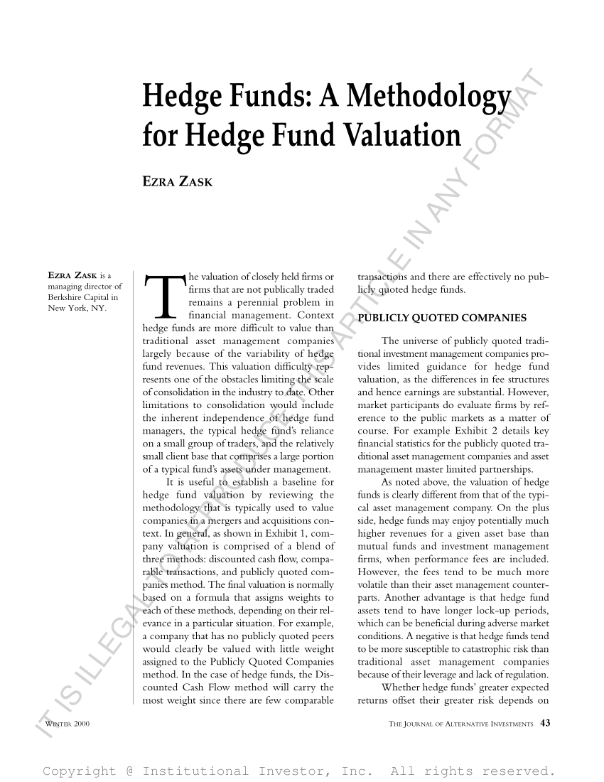 hedge funds thesis topics