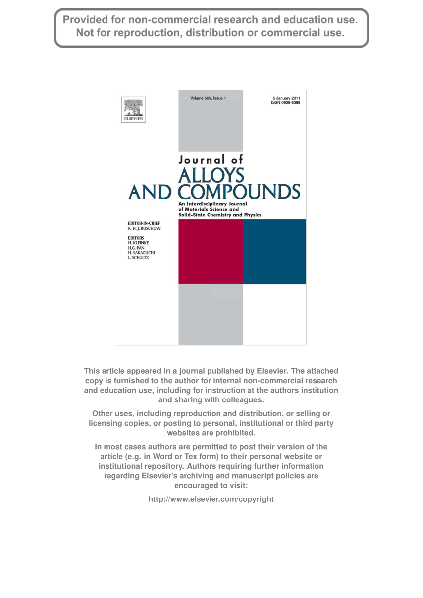 Get Personal Access To Journal Of Alloys And Compounds