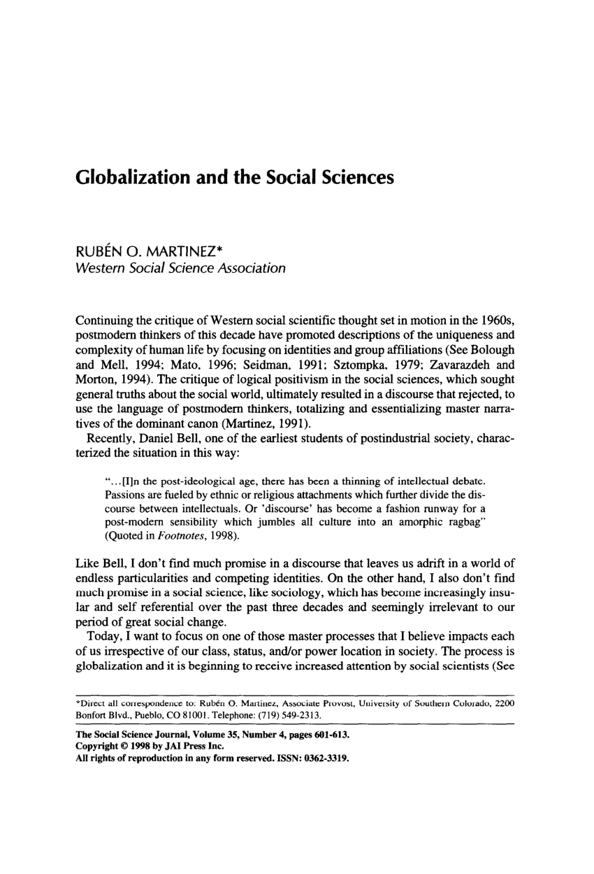 social globalization research paper
