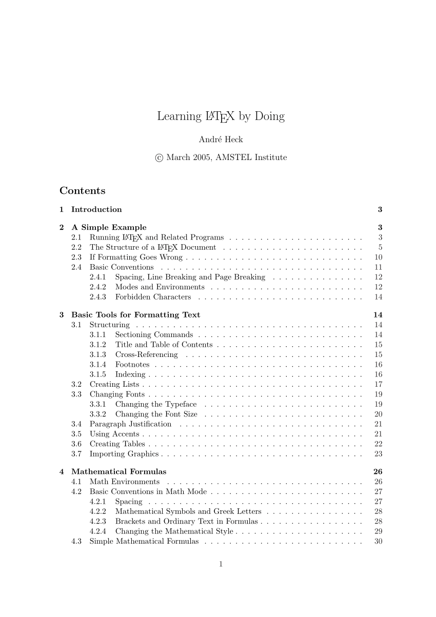 PDF) Learning LATEX by Doing
