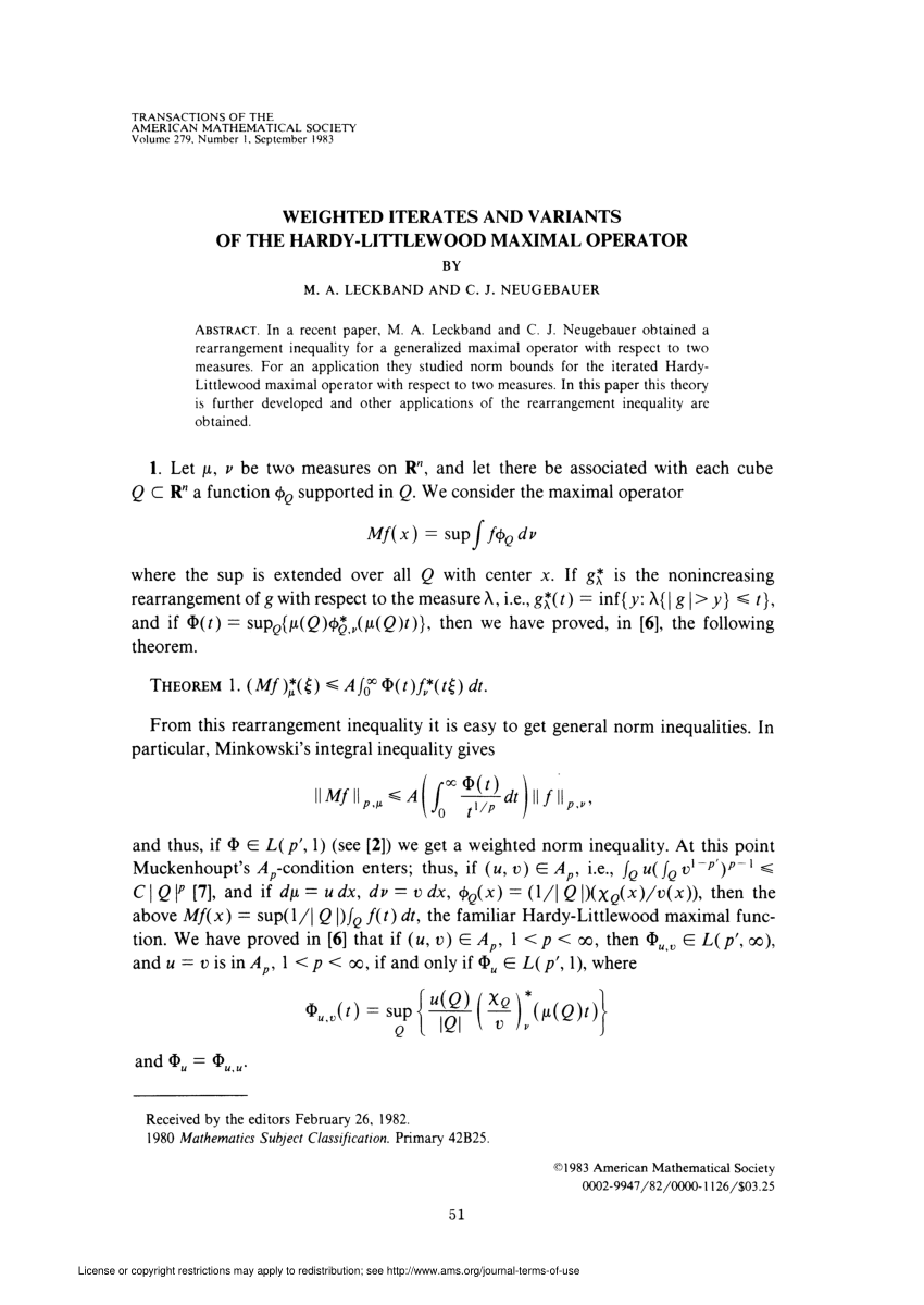 Pdf Weighted Iterates And Variants Of The Hardy Littlewood Maximal Operator