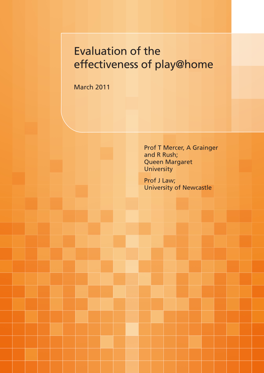 PDF) Evaluation of the effectiveness of play@home