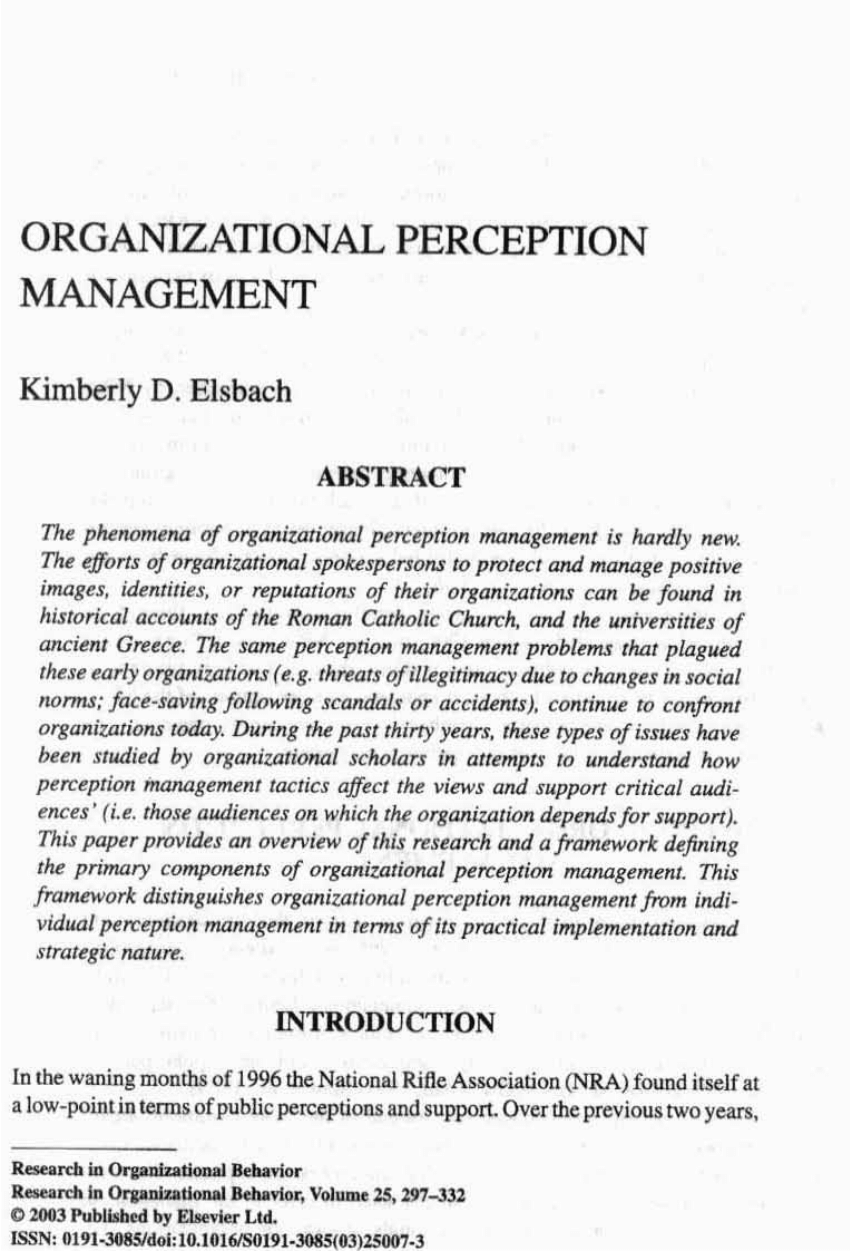 eclectic model of perception