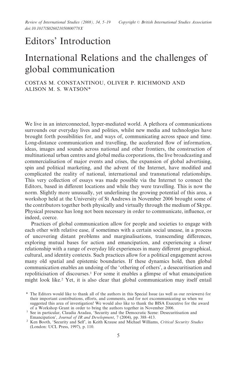 research papers about international communication