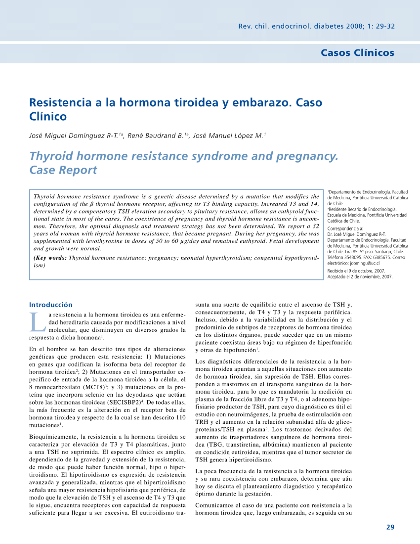 Pdf Thyroid Hormone Resistance Syndrome And Pregnancy