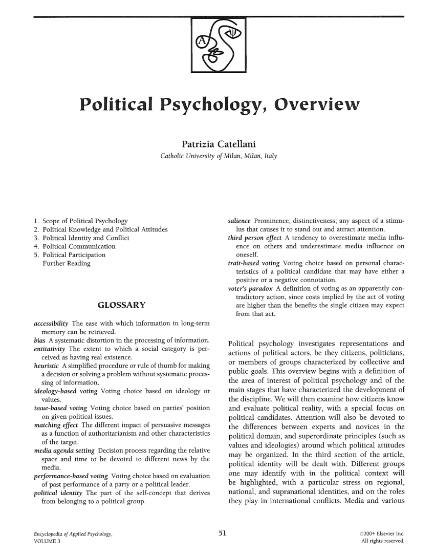 political psychology research questions