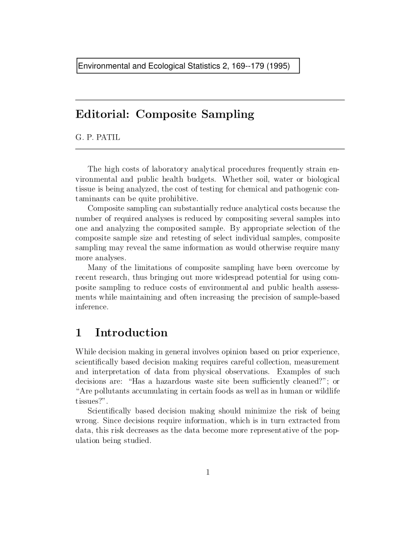 Pdf Editorial Composite Sampling