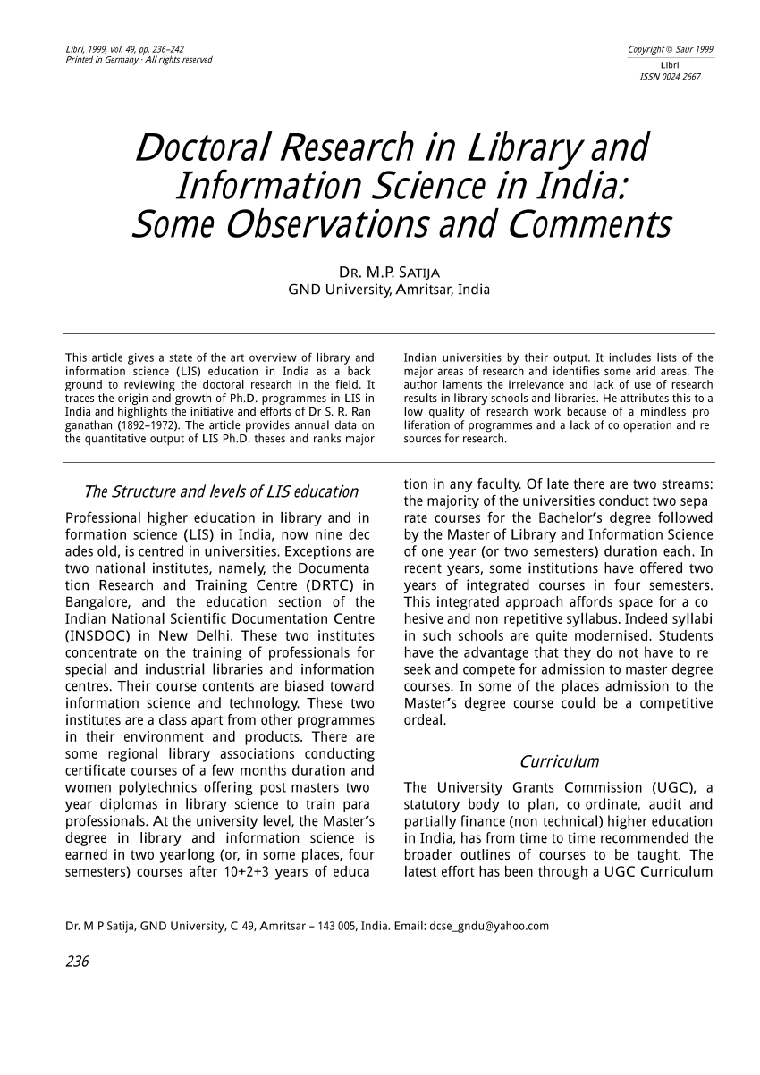 thesis on library and information science pdf